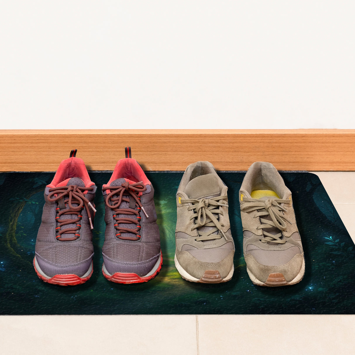 Mystischer Waldpfad Fußmatte in 35x50 cm ohne Rand für Naturfans