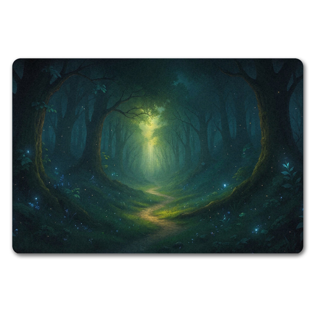 Mystischer Waldpfad Fußmatte in 35x50 cm ohne Rand für Naturfans