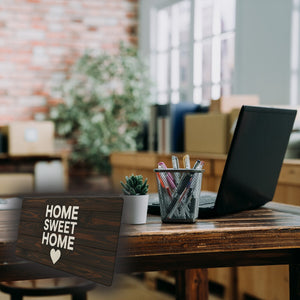 HOME SWEET HOME Schreibtischunterlage 69x31cm XXL Mauspad Holzoptik