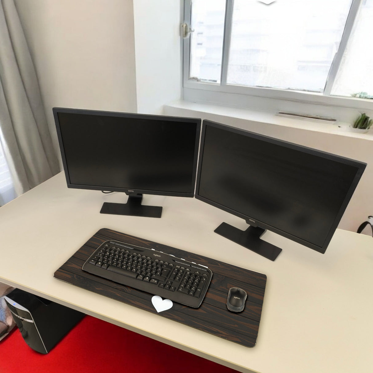 HOME SWEET HOME Schreibtischunterlage 69x31cm XXL Mauspad Holzoptik