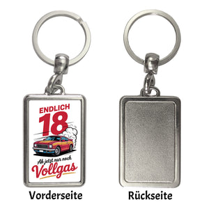 Endlich 18 - Vollgas Schlüsselanhänger für den Führerschein