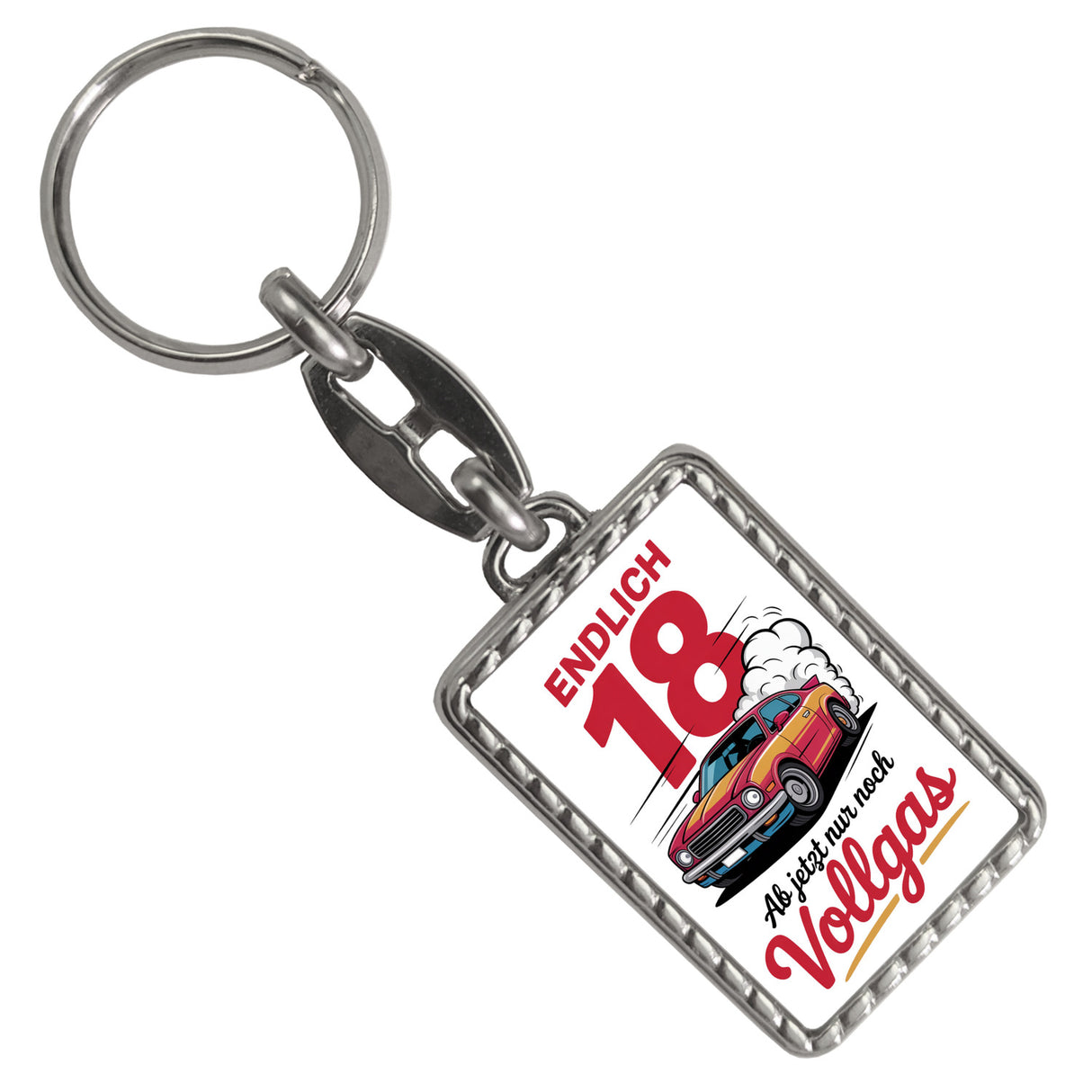 Endlich 18 - Vollgas Schlüsselanhänger für den Führerschein