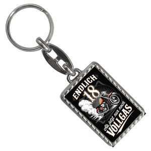 Endlich 18 Motorrad Schlüsselanhänger - nur noch Vollgas