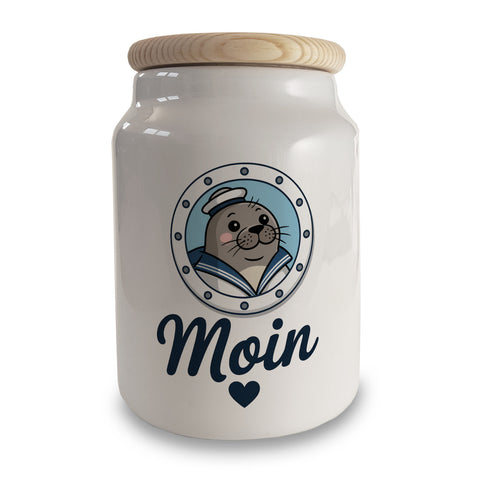 Matrosenrobbe Moin Keksdose mit Matrosenmotiven und Herz