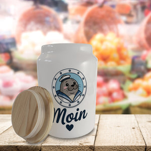 Matrosenrobbe Moin Keksdose mit Matrosenmotiven und Herz