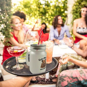 Guten Morgen? Capybara Ganz Dünnes Eis Trinkglas mit Bambusdeckel