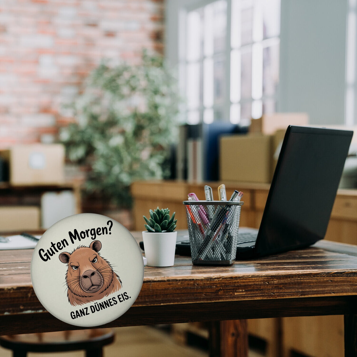 Guten Morgen? Capybara Ganz Dünnes Eis Magnet