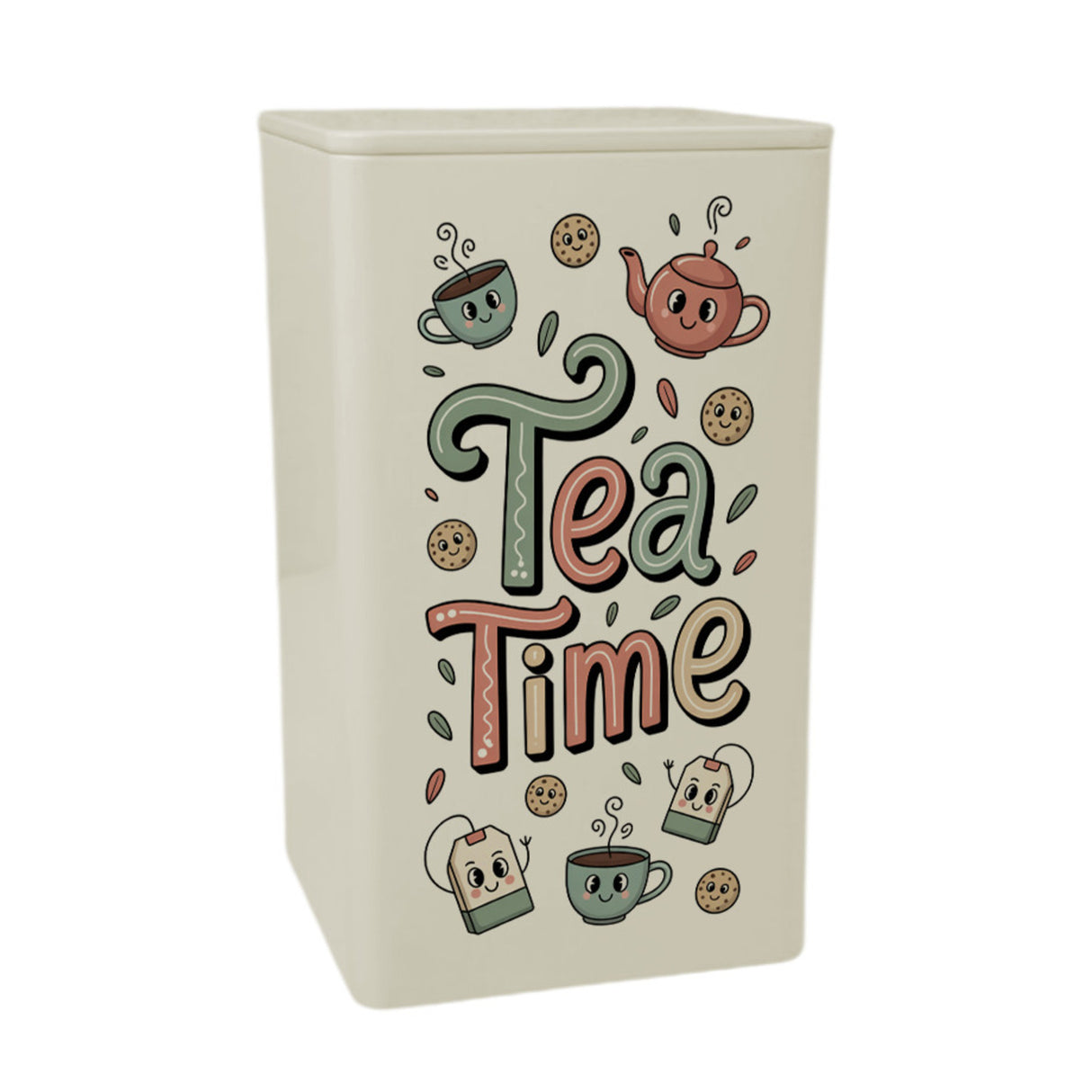 Tea Time Cartoon TeeDose 900ml mit lustigen Teetassen
