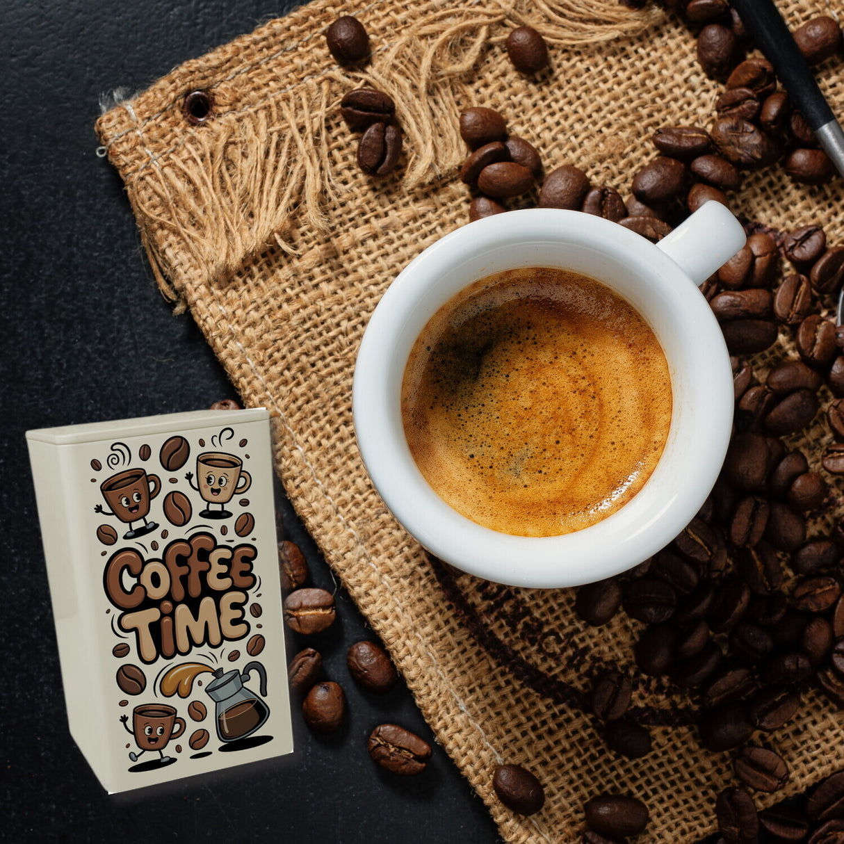 Coffee Time Cartoon KaffeeDose 900ml für Kaffeefans