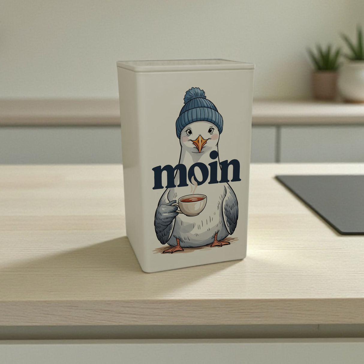 Möwe trinkt Friesentee TeeDose 900ml - MOIN