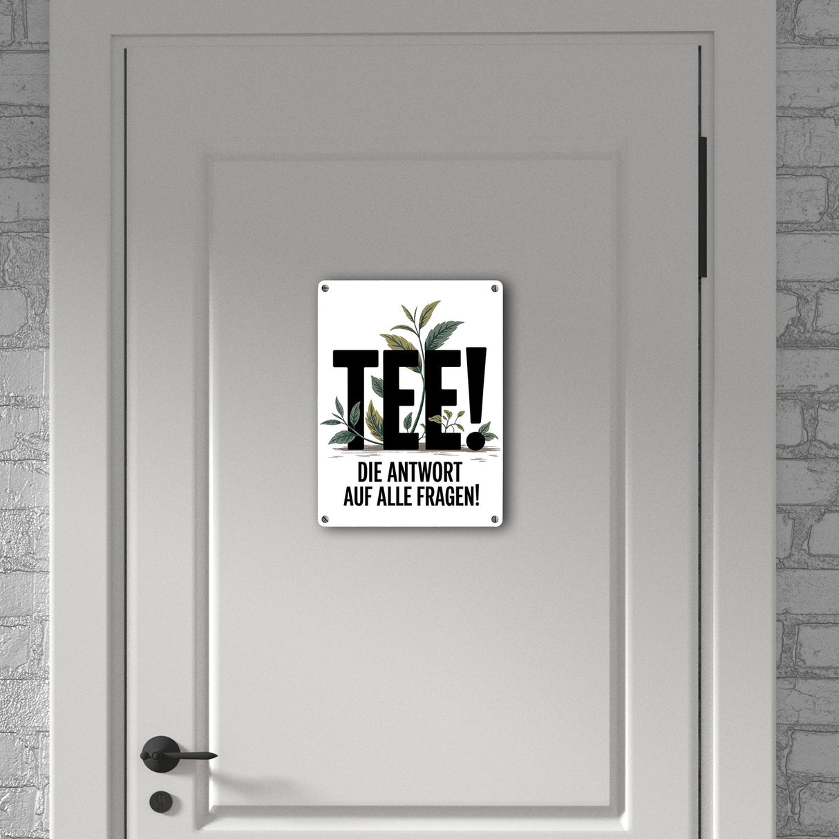 TEE - die Antwort auf alle Fragen Metallschild in 15x20 cm für Teeliebhaber