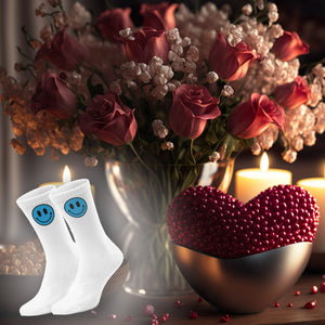 epicsocks Happy Vibes Blaues Lächeln Socken in 37-41 im Paar