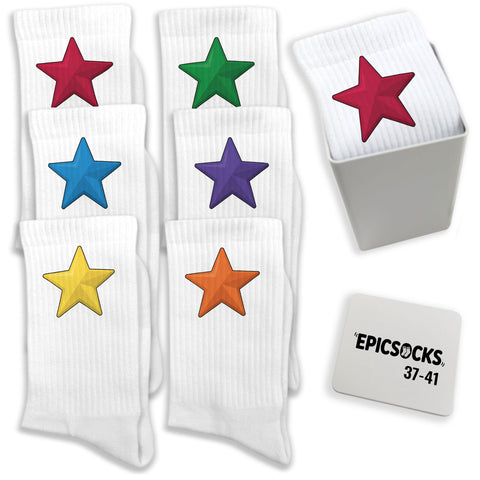 epicsocks Star Parade Socken in 37-41 im 6er Set in Geschenkdose im 6er Set in Geschenkbox