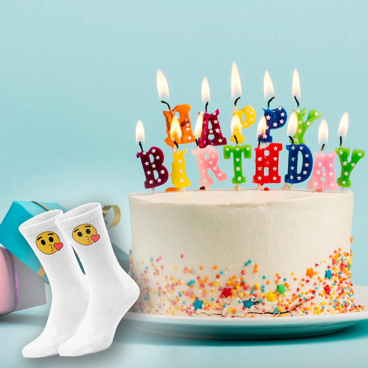 epicsocks EmotiFeet Kuss Emoticon Socken in 37-41 im Paar