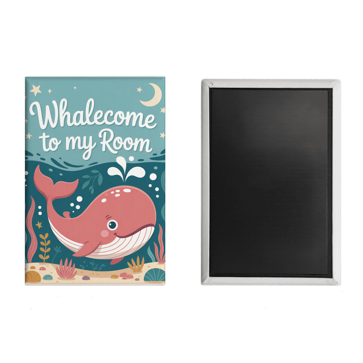 Pinker Wal Souvenir Magnet Whalecome to my room