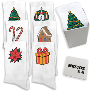 epicsocks HollyHops Socken in 37-41 im 6er Set in Geschenkdose im 6er Set in Geschenkbox