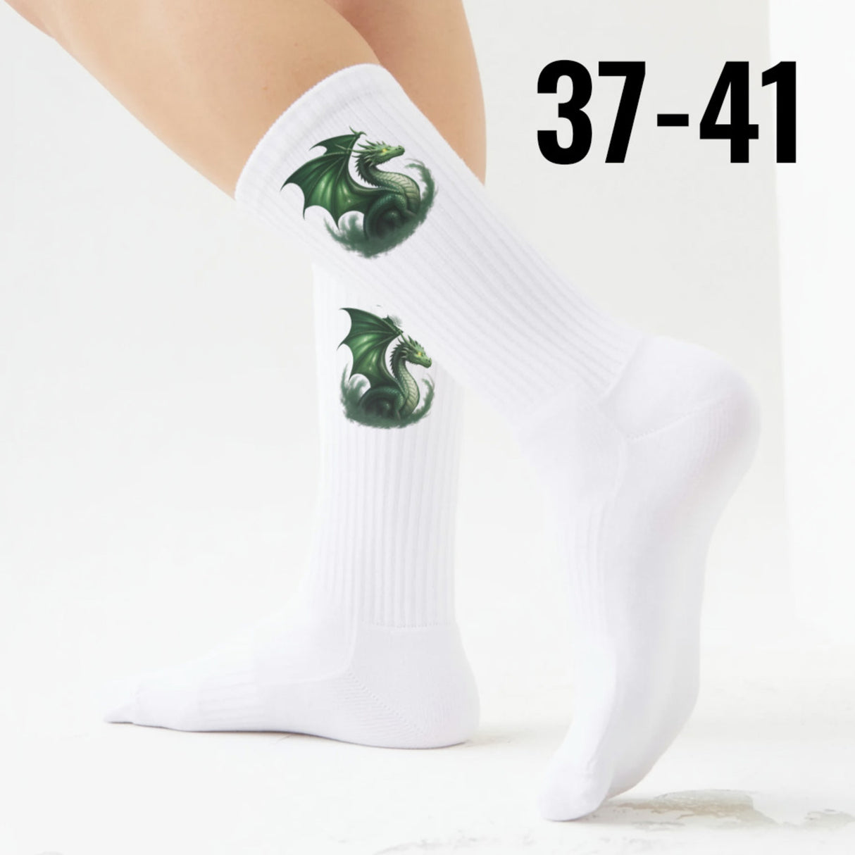 epicsocks Dragon Power Grüner Drache Socken in 37-41 im Paar