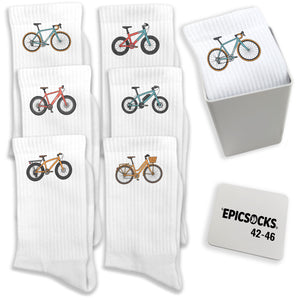 epicsocks Pedal Parade Socken in 37-41 im 6er Set in Geschenkdose im 6er Set in Geschenkbox