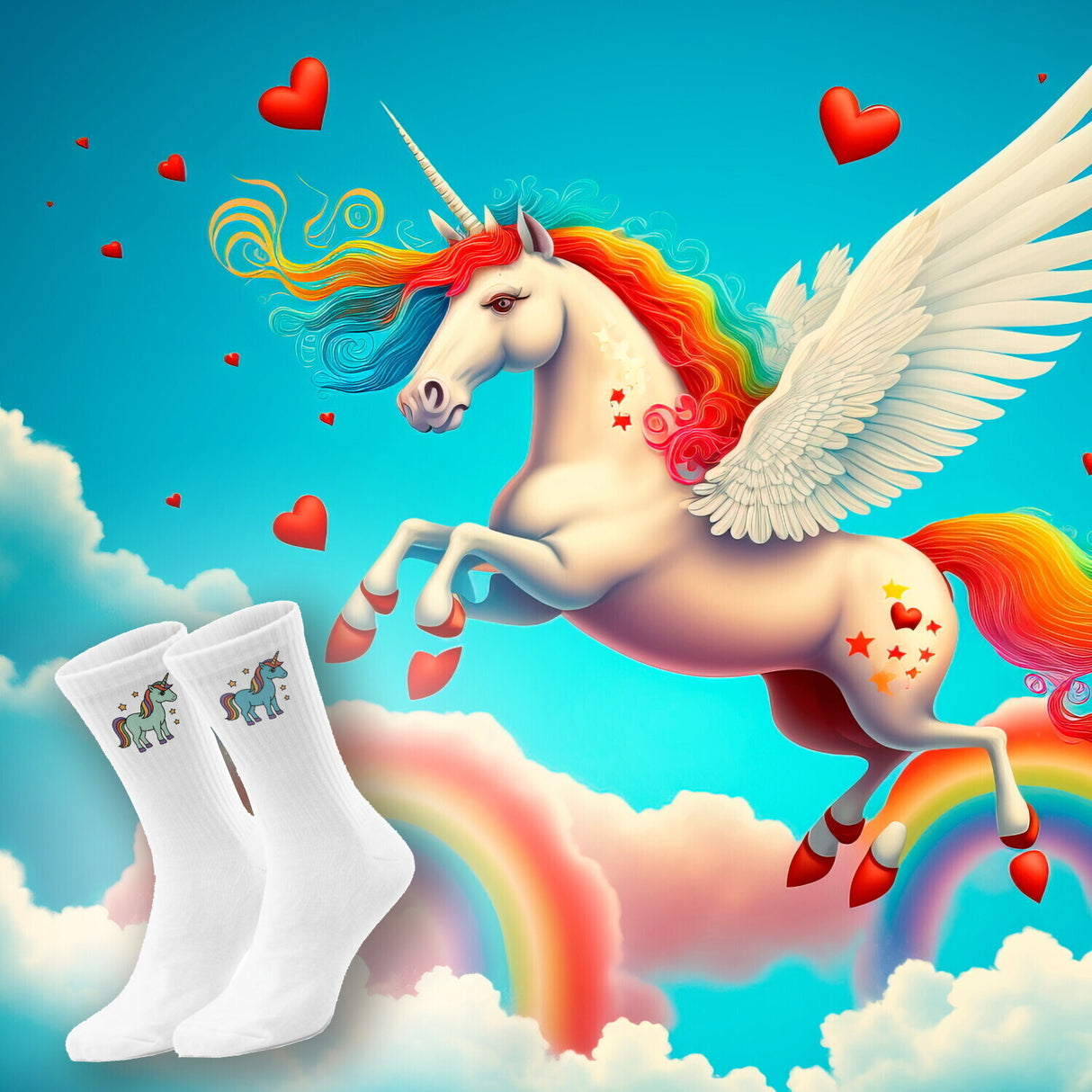 epicsocks Unicorn Dreams Einhornfreude Socken in 37-41 im Paar