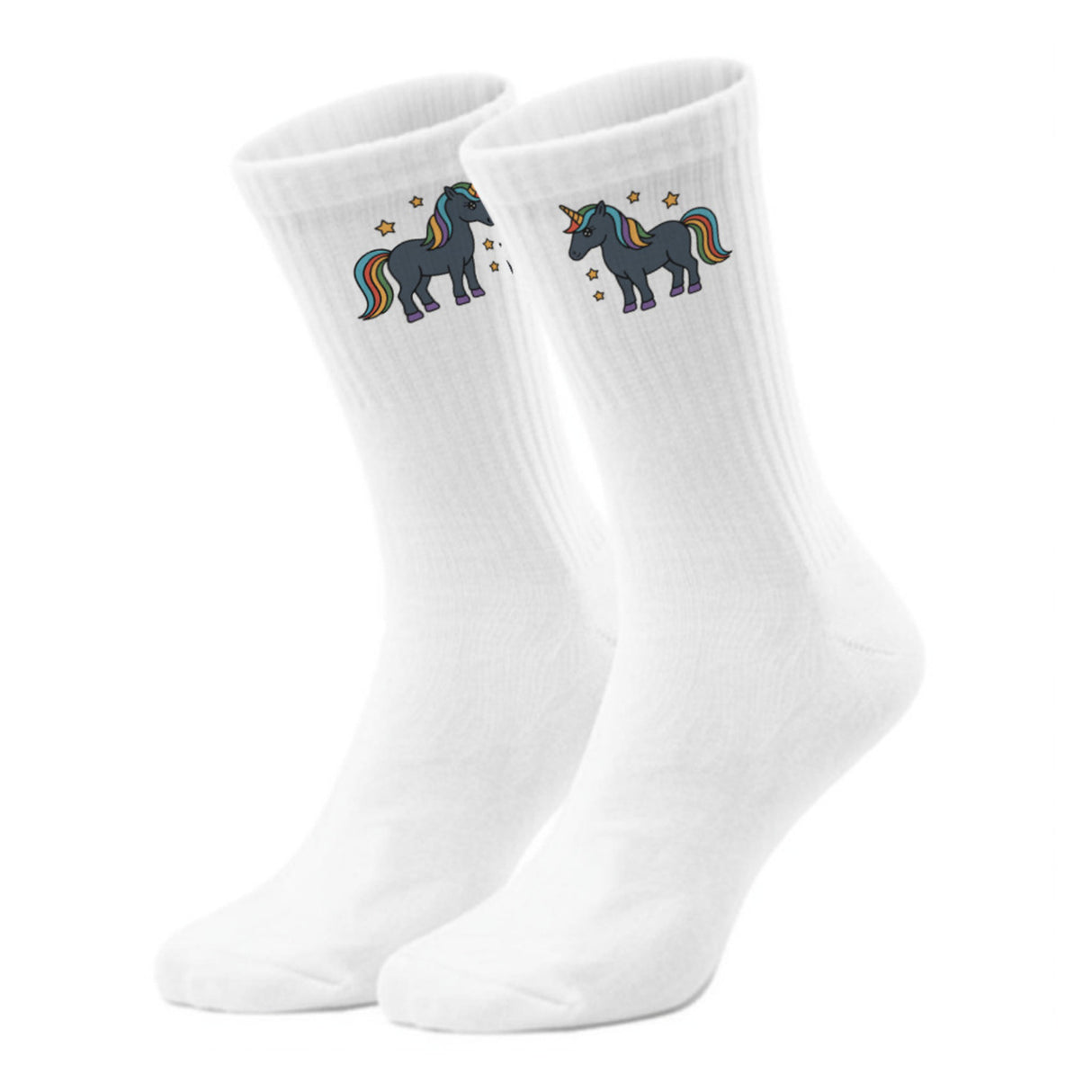 epicsocks Unicorn Dreams Schwarzes Einhorn Socken in 37-41 im Paar