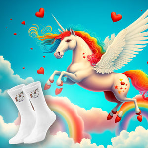 epicsocks Unicorn Dreams Weißes Einhorn Socken in 37-41 im Paar