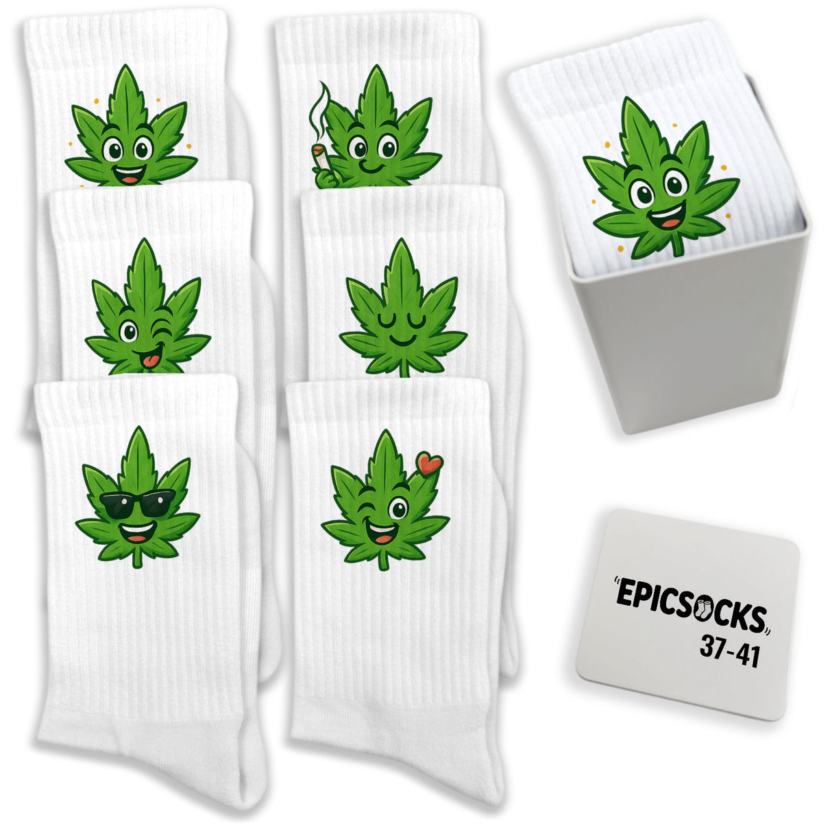 epicsocks Chill Vibes Socken in 37-41 im 6er Set in Geschenkdose im 6er Set in Geschenkbox