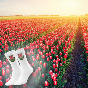 epicsocks Floral Fantasy Pinkfarbene Tulpe Socken in 37-41 im Paar