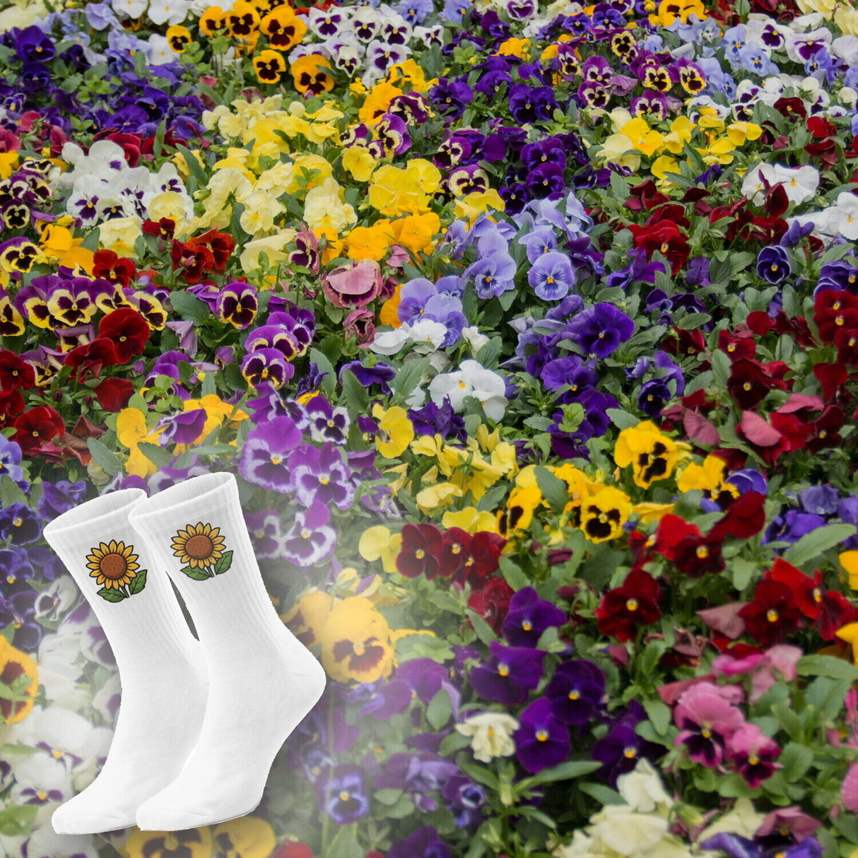 epicsocks Floral Fantasy Sonnige Sonnenblume Socken in 37-41 im Paar