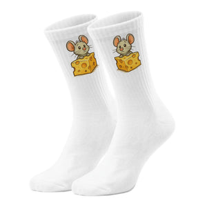 epicsocks Cheesy Love Maus mit Käse Socken in 37-41 im Paar