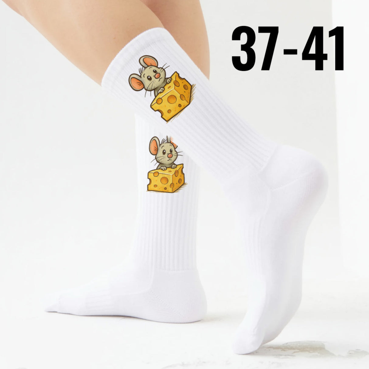 epicsocks Cheesy Love Maus mit Käse Socken in 37-41 im Paar