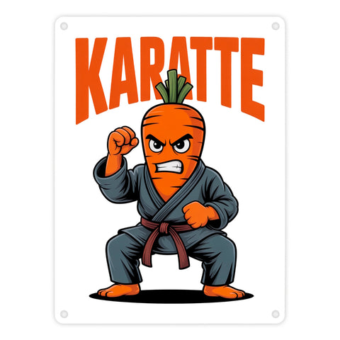 Karate Karotte - Karatte Metallschild in 15x20 cm
