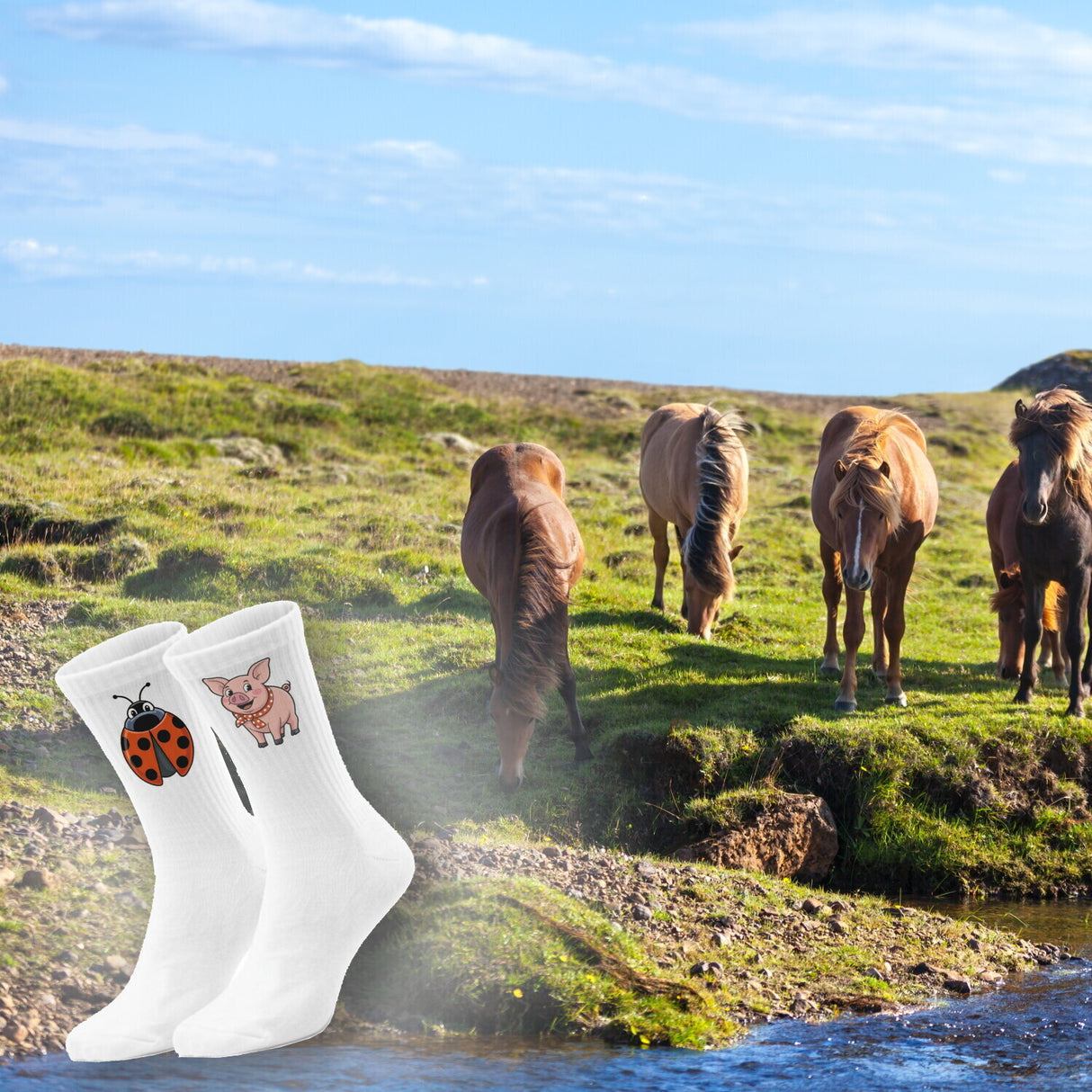 epicsocks LuckySteps Glücksbringer Tiere Socken in 37-41 im Paar