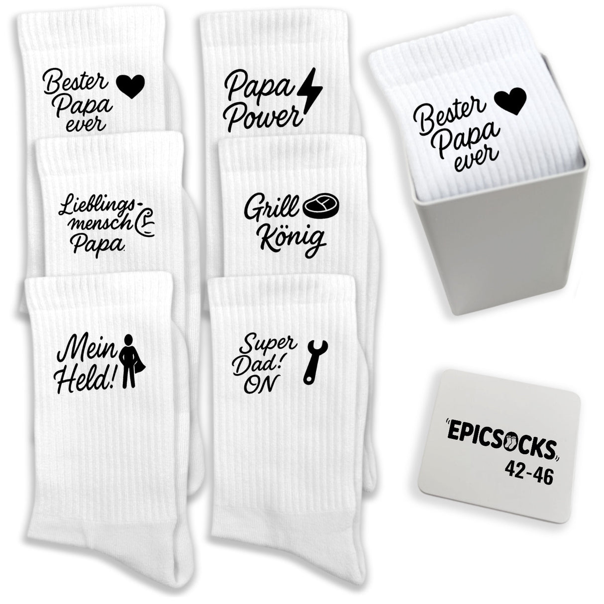 epicsocks King of Socks Socken in 37-41 im 6er Set in Geschenkdose im 6er Set in Geschenkbox
