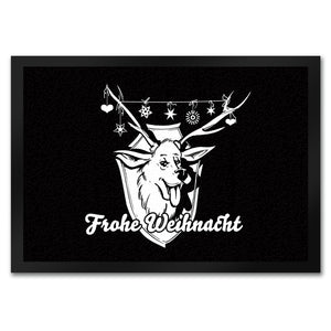 Hirschkopf Fußmatte in 35x50 cm mit Spruch: Frohe Weihnacht