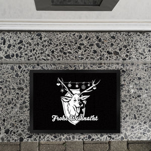 Hirschkopf Fußmatte in 35x50 cm mit Spruch: Frohe Weihnacht