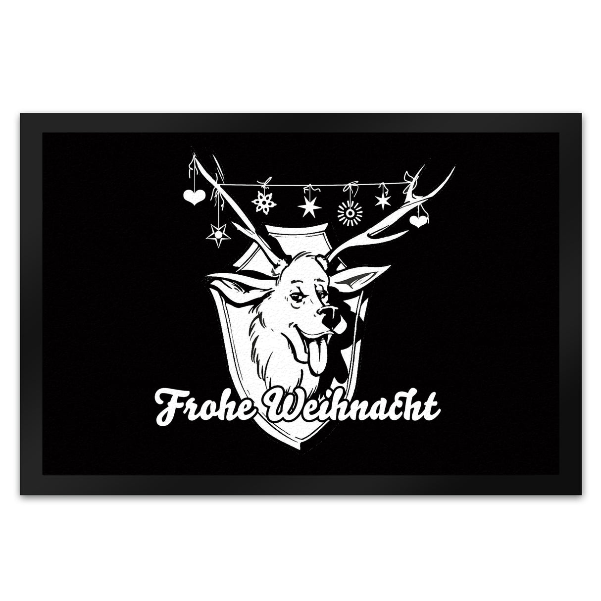 Hirschkopf Fußmatte in 35x50 cm mit Spruch: Frohe Weihnacht