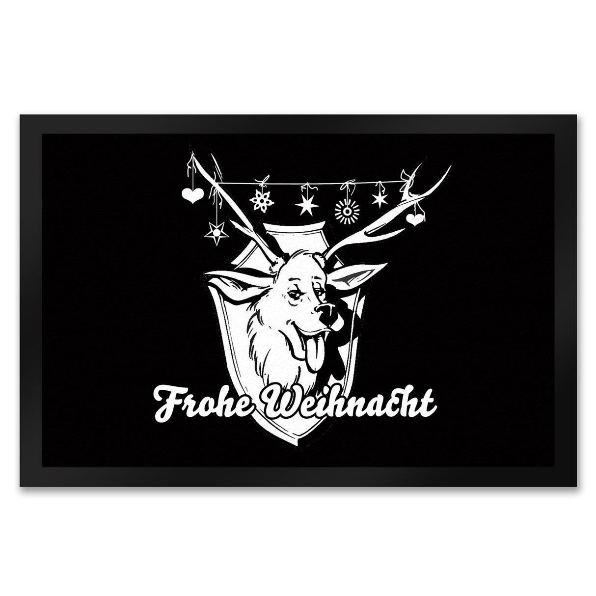 Hirschkopf Fußmatte in 35x50 cm mit Spruch: Frohe Weihnacht