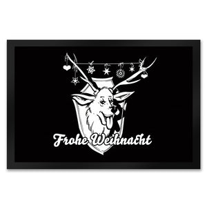 Hirschkopf Fußmatte in 35x50 cm mit Spruch: Frohe Weihnacht