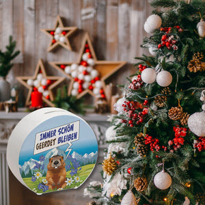 Murmeltier Spardose mit Spruch: Immer schön geerdet bleiben