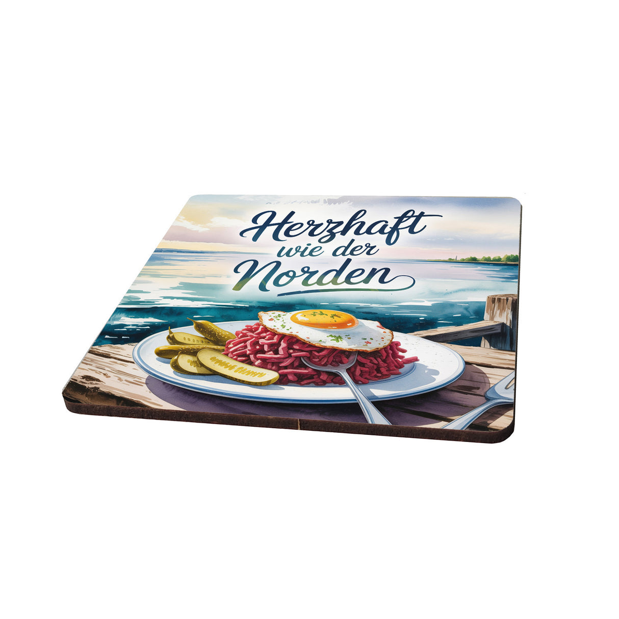Ostsee Labskaus 6er Set Untersetzer aus Holz - Herzhaft wie der Norden