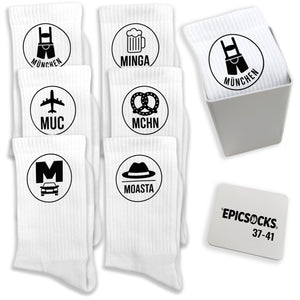 epicsocks Munich Moments Socken in 37-41 im 6er Set in Geschenkdose im 6er Set in Geschenkbox