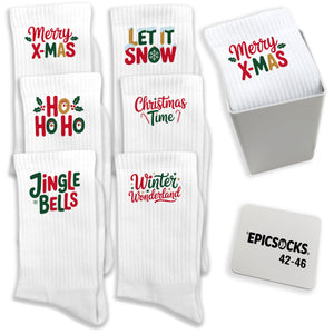 epicsocks Santa's Faves Socken in 37-41 im 6er Set in Geschenkdose im 6er Set in Geschenkbox