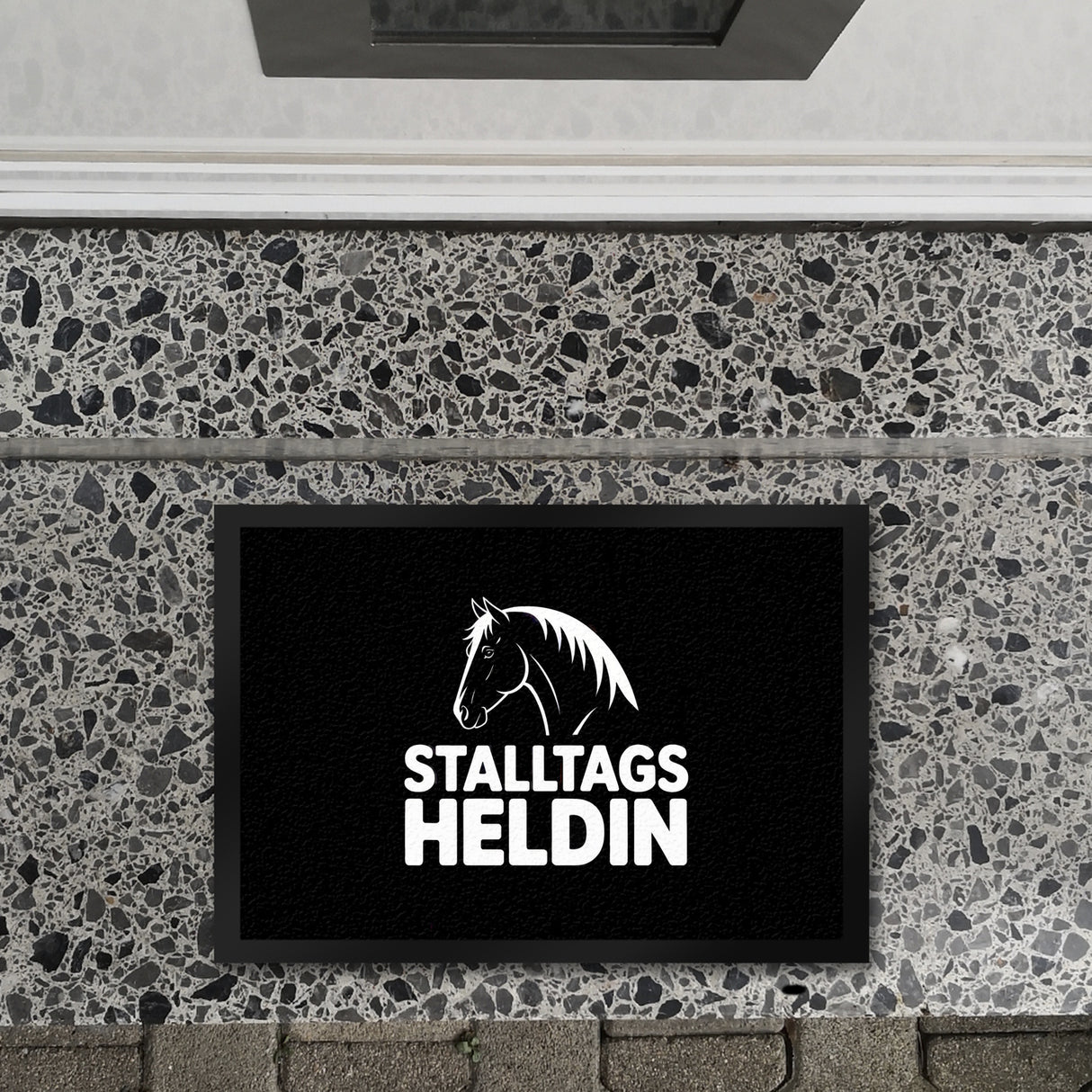 Pferdesilhouette Stalltags Heldin Fußmatte in 35x50 cm für Reiterinnen