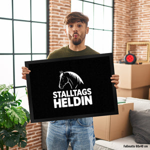 Pferdesilhouette Stalltags Heldin Fußmatte in 35x50 cm für Reiterinnen