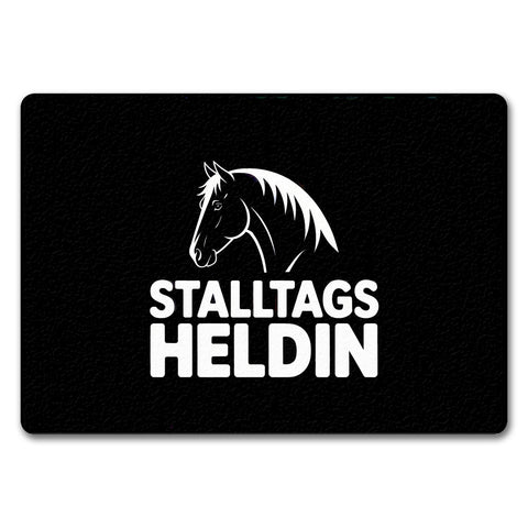 Pferdesilhouette Stalltags Heldin Fußmatte in 35x50 cm ohne Rand für Reiterinnen