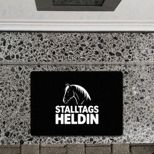 Pferdesilhouette Stalltags Heldin Fußmatte in 35x50 cm ohne Rand für Reiterinnen