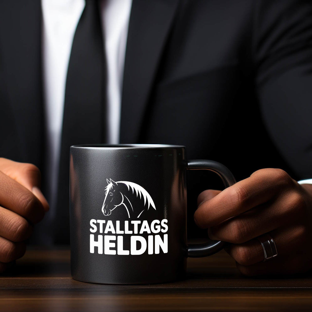 Pferdesilhouette Stalltags Heldin Tasse für Reiterinnen