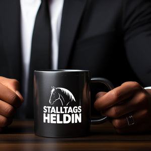 Pferdesilhouette Stalltags Heldin Tasse für Reiterinnen