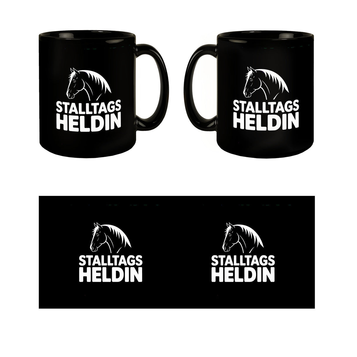 Pferdesilhouette Stalltags Heldin Tasse für Reiterinnen