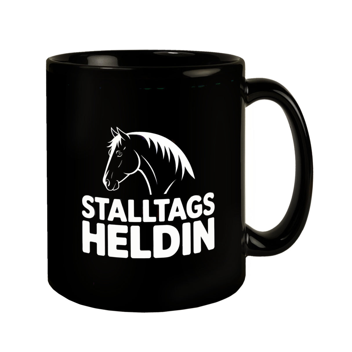 Pferdesilhouette Stalltags Heldin Tasse für Reiterinnen